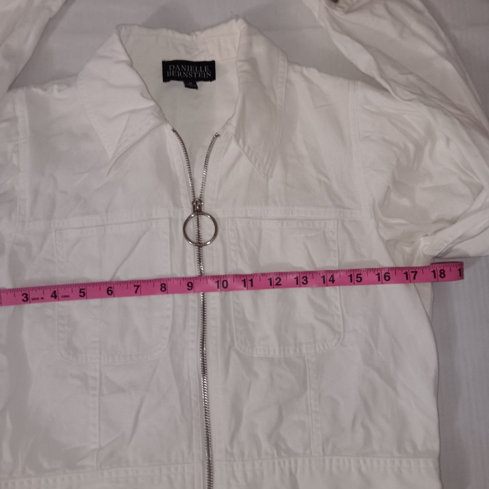 DANIELLE BERNSTEIN CROPPED ZIP UP JACKET 100% COTTON SIZE SMALL - Picture 4 of 10